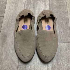 Womens Lucky‎ Brand Mylyndia Slip On Dune Cow Suede Flats Loafers Shoes